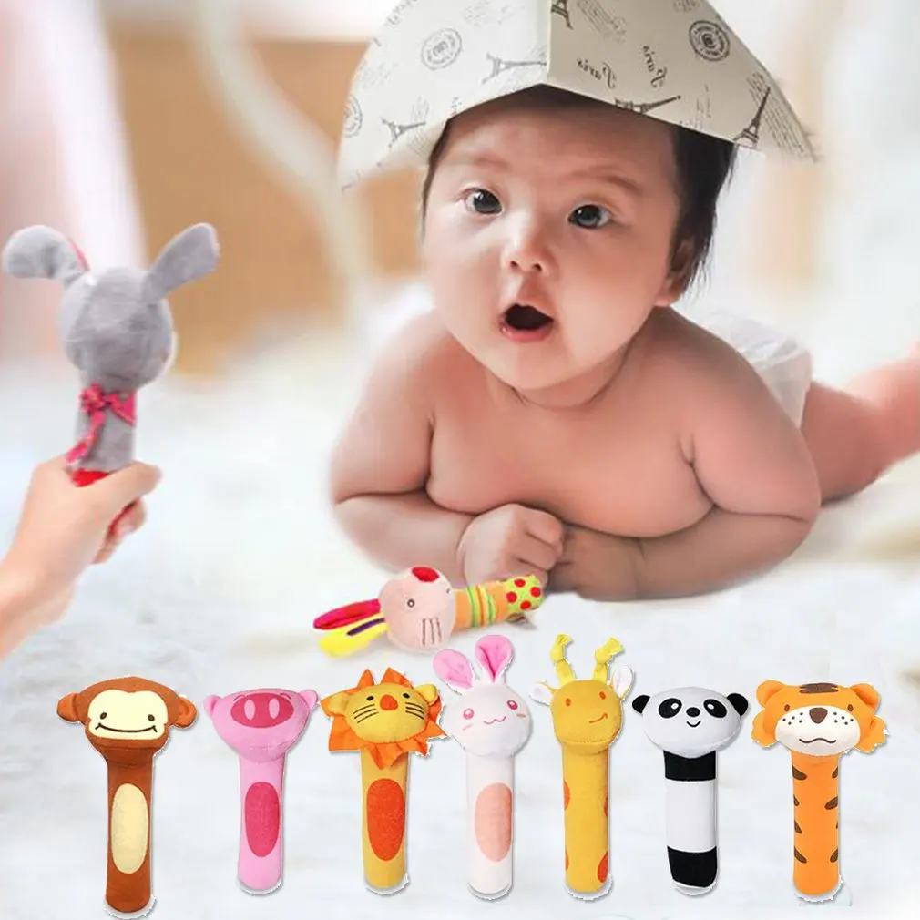 

Детская плюшевая ручная погремушка BB stick, мультяшное животное, ручная погремушка из флиса