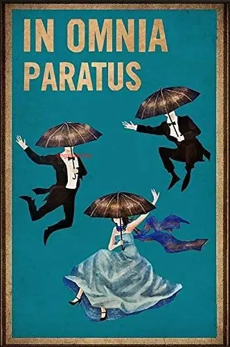 

ZMKDLL Dance in Omnia Paratus Retro Metal Tin Sign Vintage Sign for Home Coffee Wall Decor 8x12 Inch