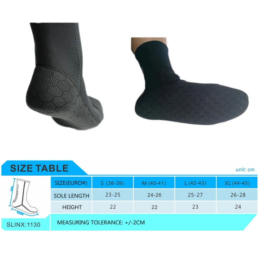 

1 Pair 3mm Non-slip Scuba Diving Snorkeling Boots Scuba Swimwear Wetsuit Surfing Cold-proof Superelastic Swimming Socks