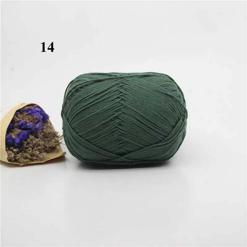 14 5pcs 5 шт. хлопок ручная вязка пряжа Органическая чесаная пряжа для вязания моющаяся Рекомендуемая иглы для вязания крючком № 2 - Цвет: 14 5pcs