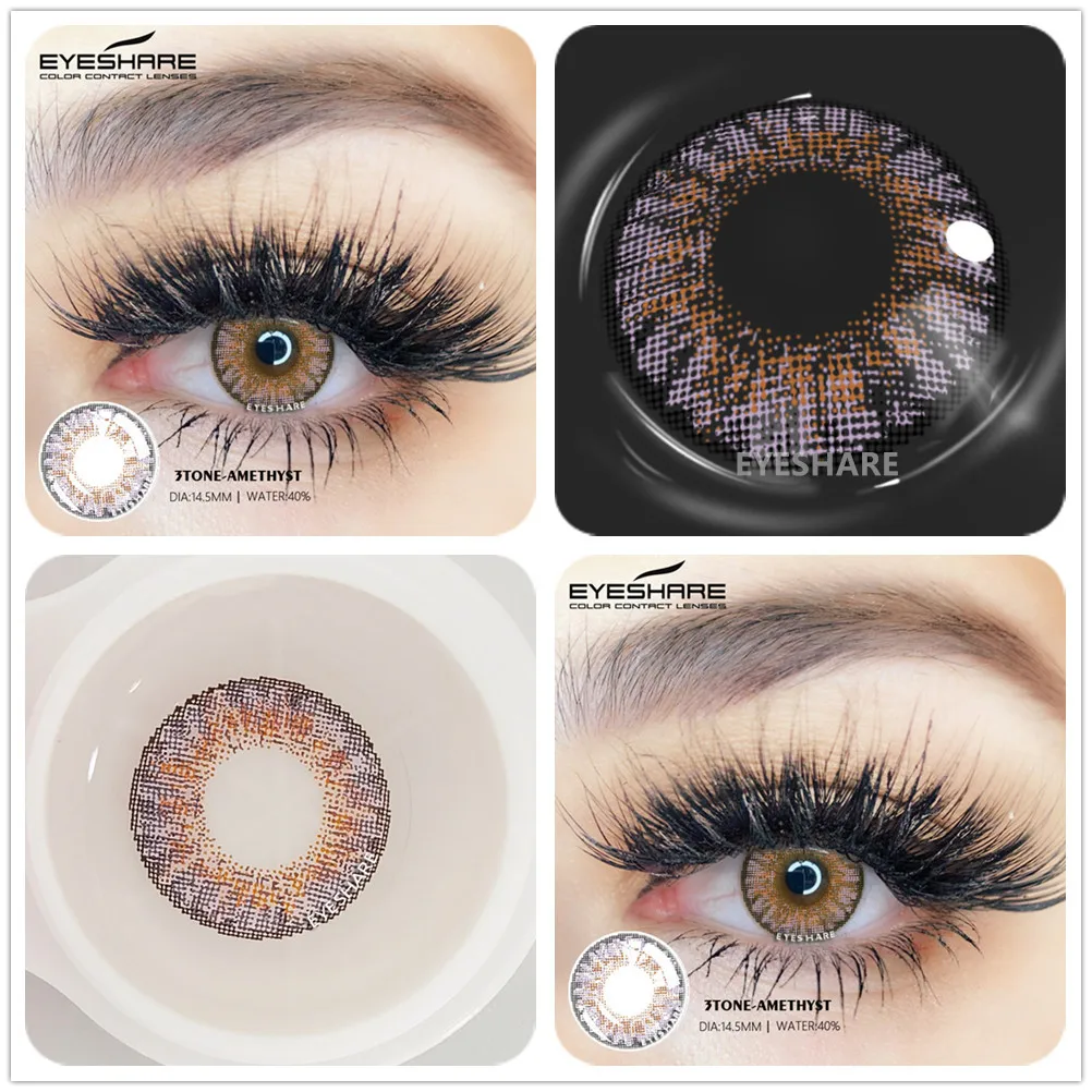 Контактные линзы EYESHARE серия DIAMOND цветные контактные школьный макияж Голубые