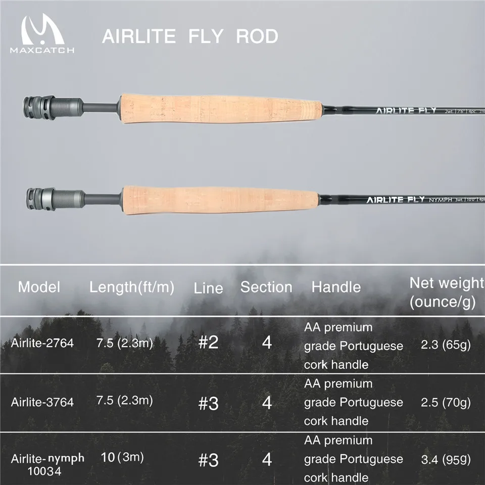 Суперлегкая Удочка Maximumcatch 2WT Airlite 7 ƌ ''для ловли нахлыстом графитовое