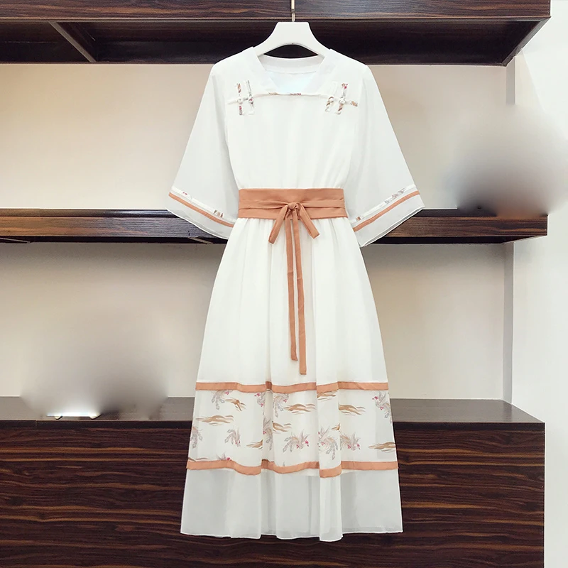 Новинка 2021 креативное летнее платье в китайском стиле ретро повседневный