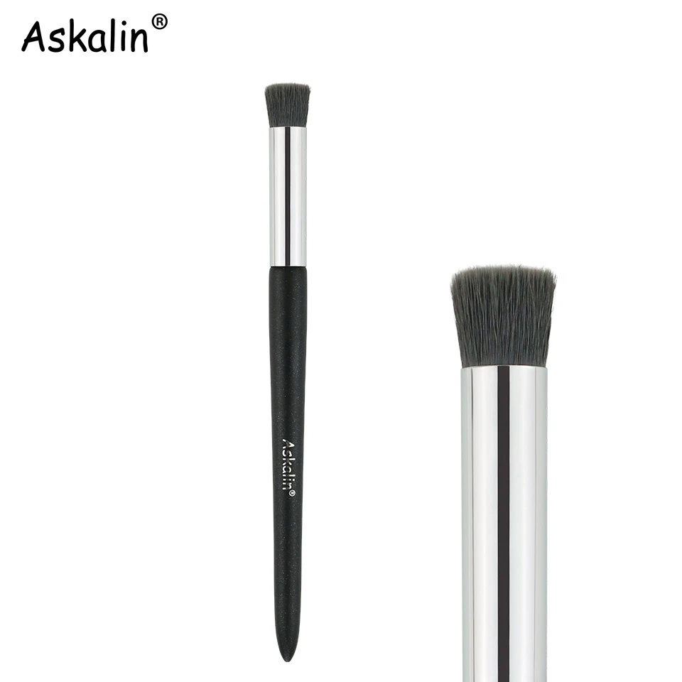 Askalin 1 шт., Профессиональная Кисть для макияжа, нано Шерстяное волокно, румяна, матовая черная ручка, пушистые розовые волосы, кисть для путешествий - Handle Color: AY05