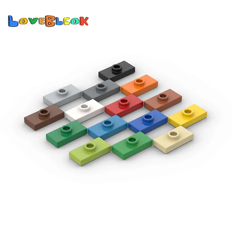 Пластина 1x2 с 1 гвоздиком без нижней канавки) Строительные блоки сборные детали MOC