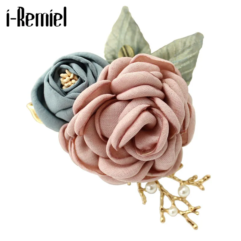 Я Remiel ручной работы ткань розовая Цветочная Брошь булавка бейдж Одежда и