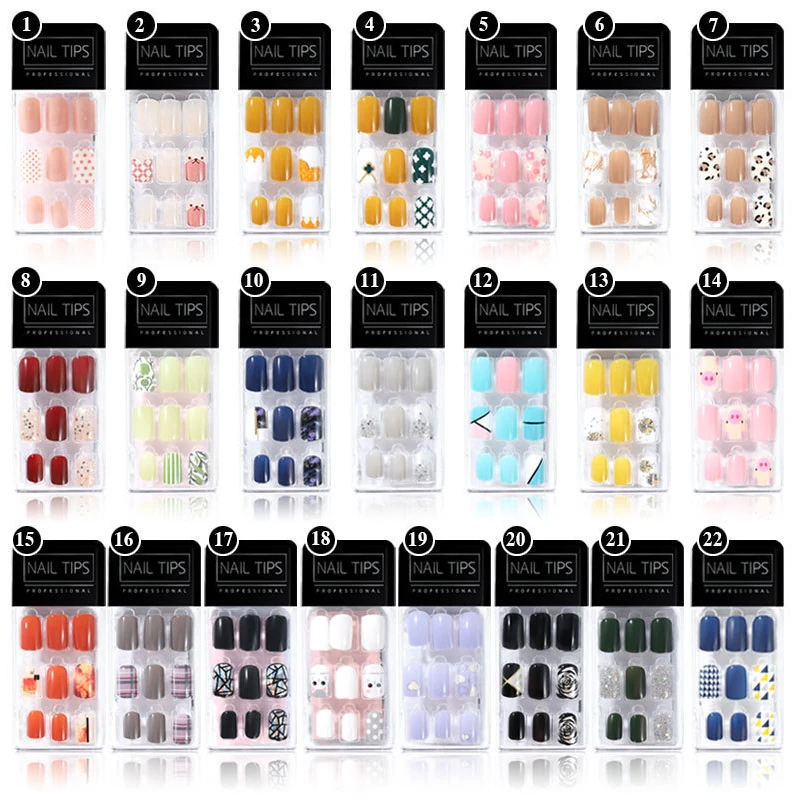 

30Pcs/set Full Cover Nail Tips Fake Coffin Press On nails Acrylic Reusable Short False Nails Tips Decoration Tools New Arrival