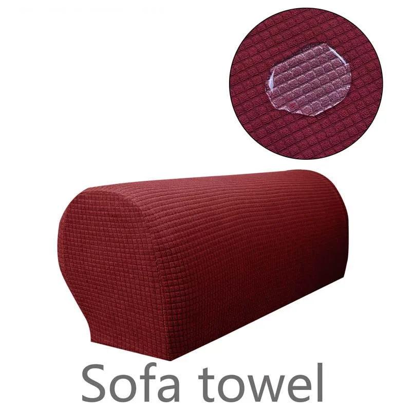 2pcs/Set Plaid Sofa Armrest Towel Chair Furniture Protector Polar Fleece Cover Waterproof Thickened Removable Slipcover | Дом и сад
