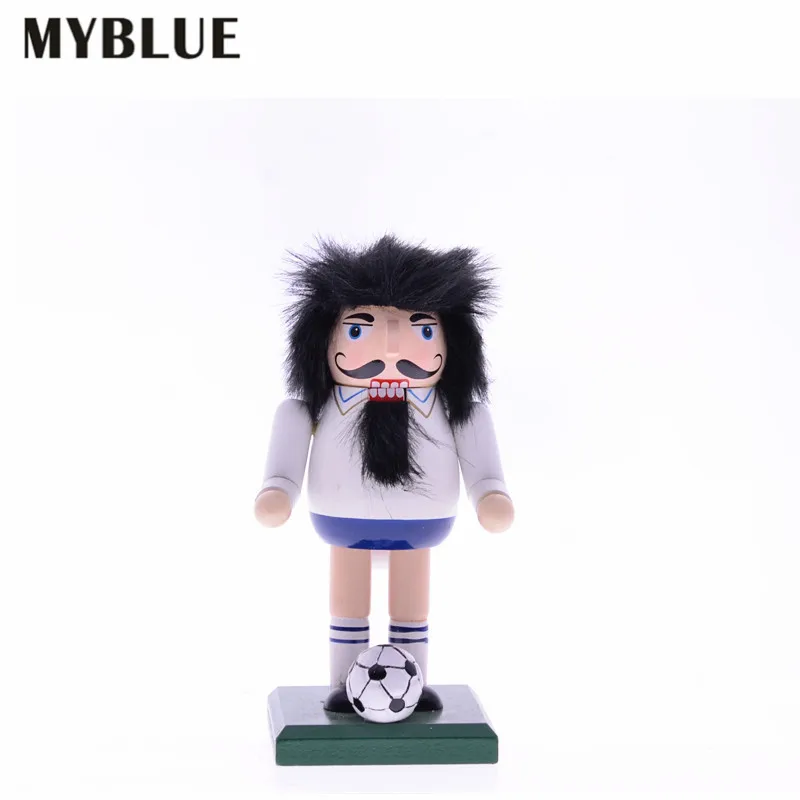 MYBLUE 18 см винтажная деревянная статуя футболиста Щелкунчик Скульптура фигурка