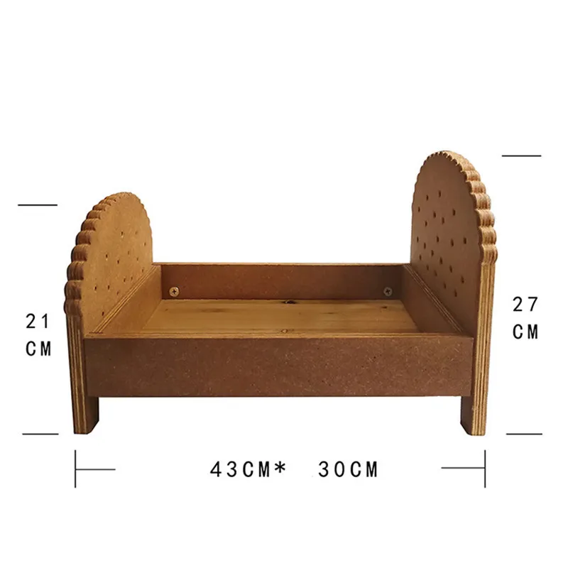 

Newborn Photography Props Cute Cookie Bed Tea Table Biscuit Plate Set Vintage Wooden Basket For Photo Shoot Baby Boy Accessories