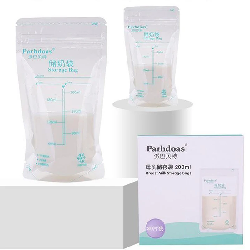 

10pcs 200ml Breast Milk Storage Bag Milk Freezer Bags Baby Safe Feeding Bags