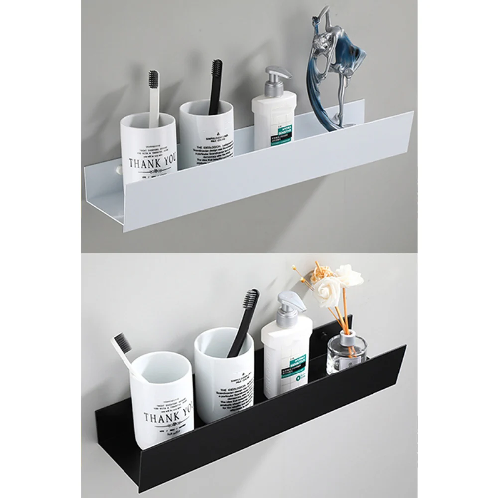 

Wall Mount Bathroom Shelf Shower Adhesive Storage Rack Holder No Drilling