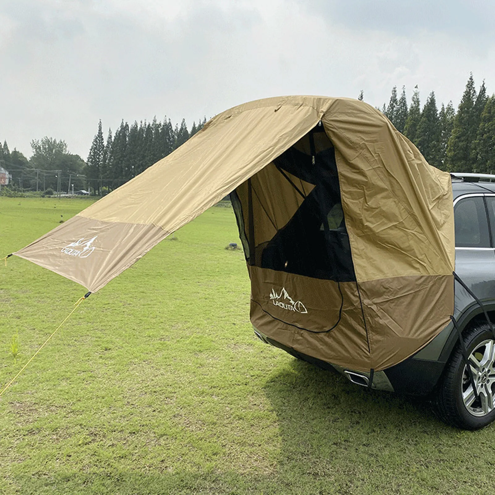 

Polyester Car Trunk Tent SUV Self-driving Anti Ultraviolet Rays Barbecue Camping Tail Extension Sunshade Rainproof Tourist Tent