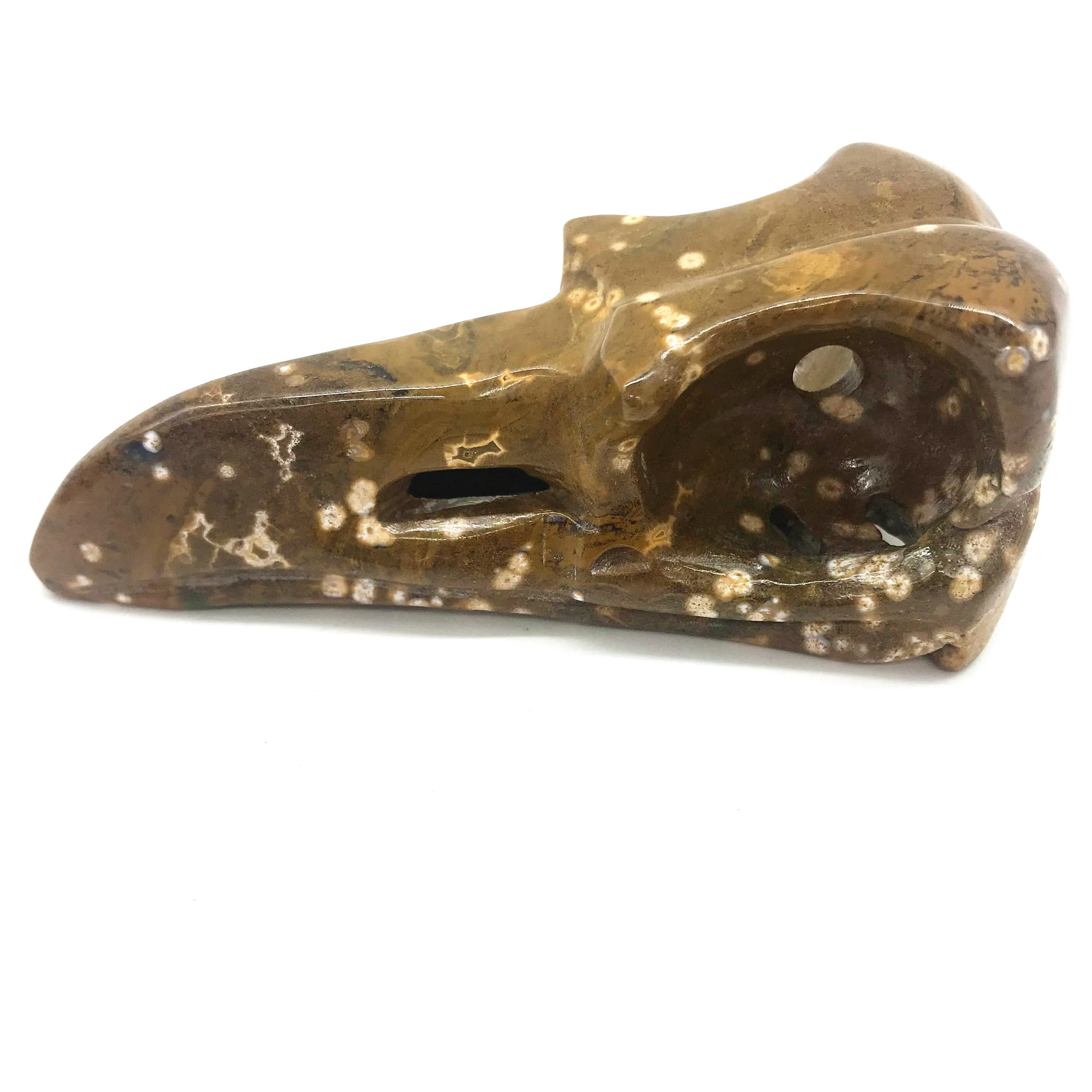 About 90g natural hand carved ocean jasper raven skulls crystal beaks for crafts | Дом и сад