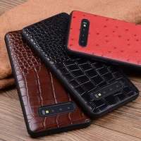 luxury genuine leather case for samsung galaxy s10 s9 s8 plus s10e crocodile pattern 360 full protect back case
