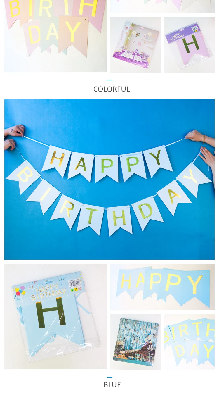 Флаги с надписью Happy Birthday свинка праздничные баннеры украшения позолоченный шкафчик для флажок с буквами детская гирлянда для душа вечерние поставки