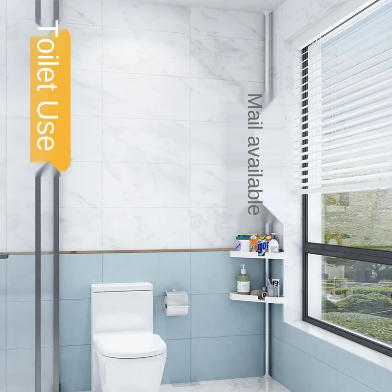

Punch-Free Bathroom Storage Rack Wall Hanging Toilet Kitchen Organizers