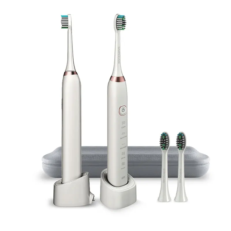 

Ultrasonic Sonic Electric Toothbrush Wireless Rechargeable battery IPX7 Waterproof Inductive charger LED indicator White Black