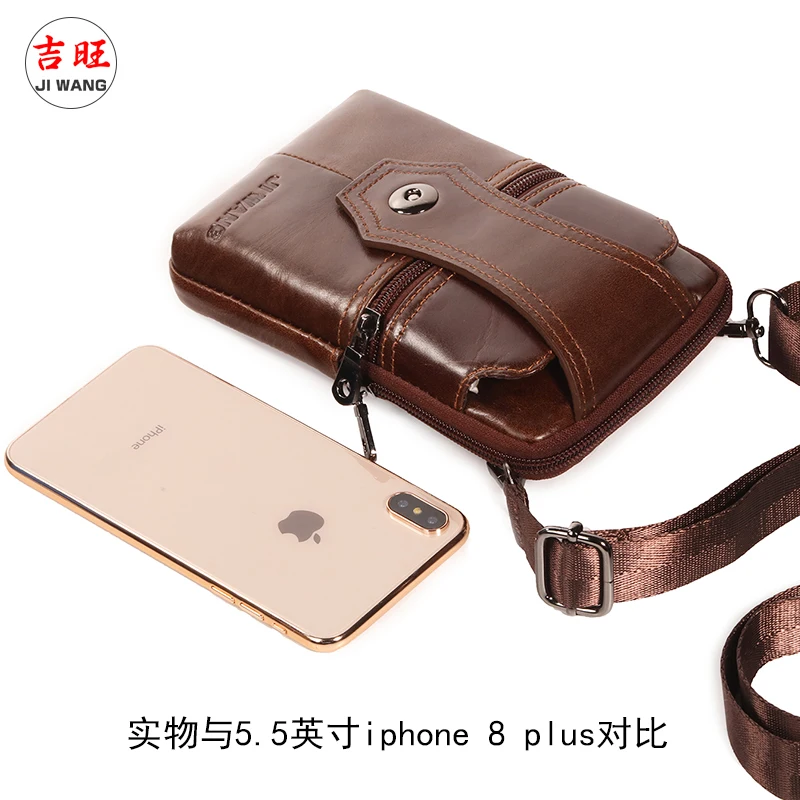 Винтажный Мужской кошелек из воловьей кожи сумка через плечо для маленького