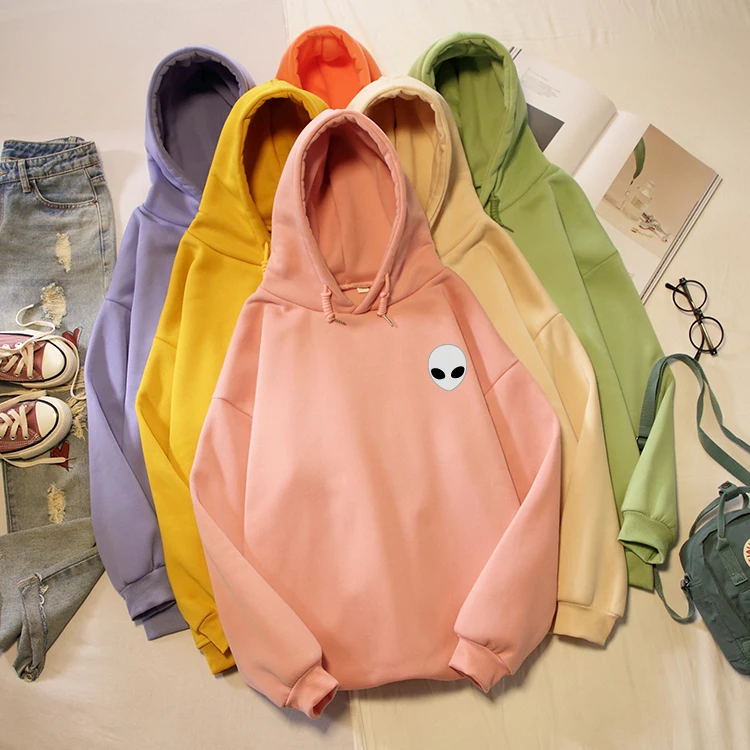 

Winter Alien Print Hoodies Women Men Long Sleeve Plus Size Hooded Sweatshirts Harajuku Pullovers Oversized Streetwear Moletom
