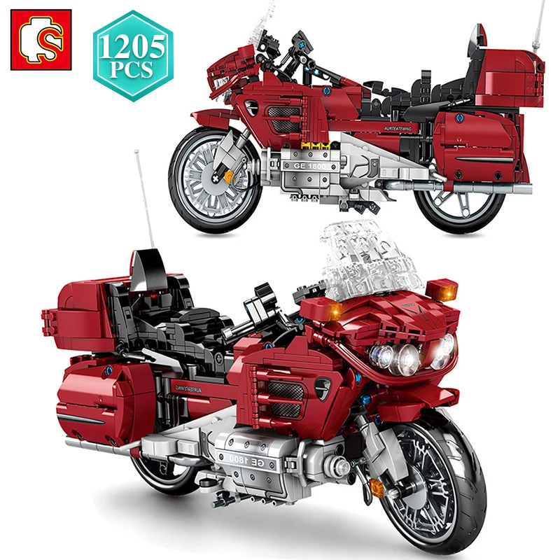 

SEMBO High-Tech Creative Expert Kit Red Motorcycle Building Blocks Locomotive Bricks Construction Toys Birthday Gift for Kids
