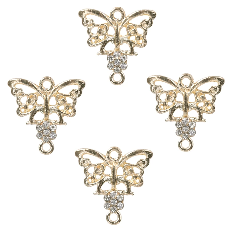 20 шт. подвеска в форме сердца с кристаллами виде бабочки | Украшения и аксессуары