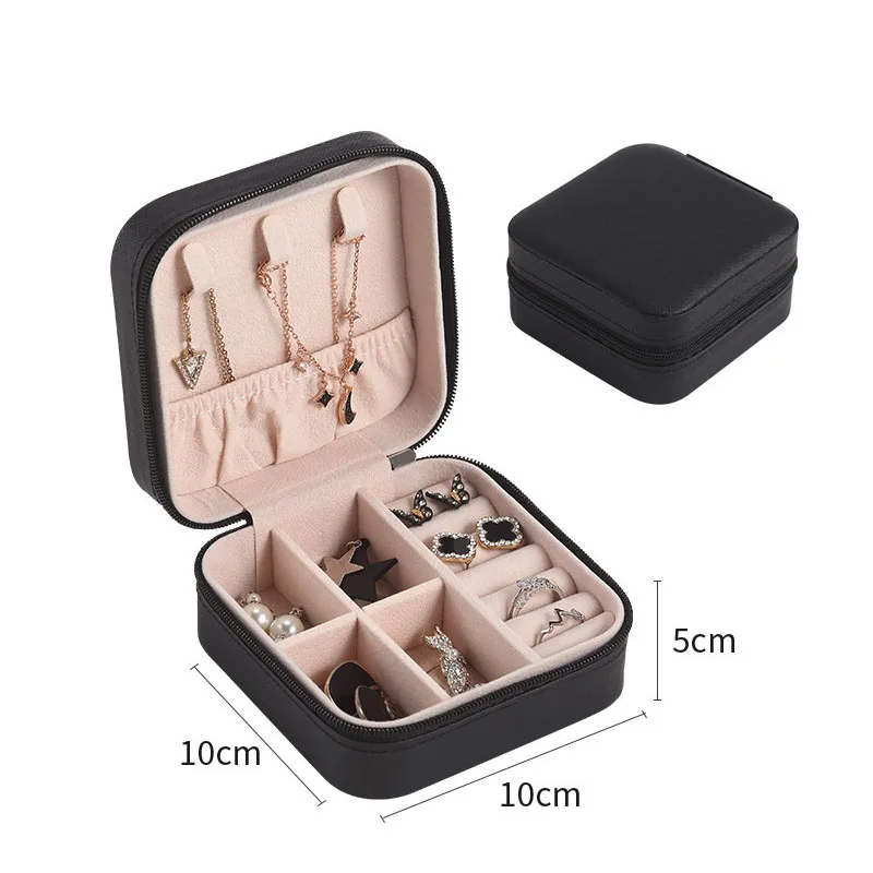 Portable Jewelry Box Fashion Minimalist Jewelry Case Necklace Earrings Ring Organizer Box Jewelry Display Travel Storage Holder