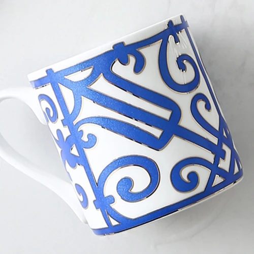 

Nordic Light Luxury Green Ceramic Mug Coffee Cup 400ml Gold Deer Pattern Ceramic Water Cup Ins Hot