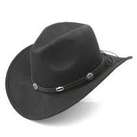 mistdawn vintage style wide brim western cowboy hat cowgirl cap australian style hat w leather band size 56 58cm