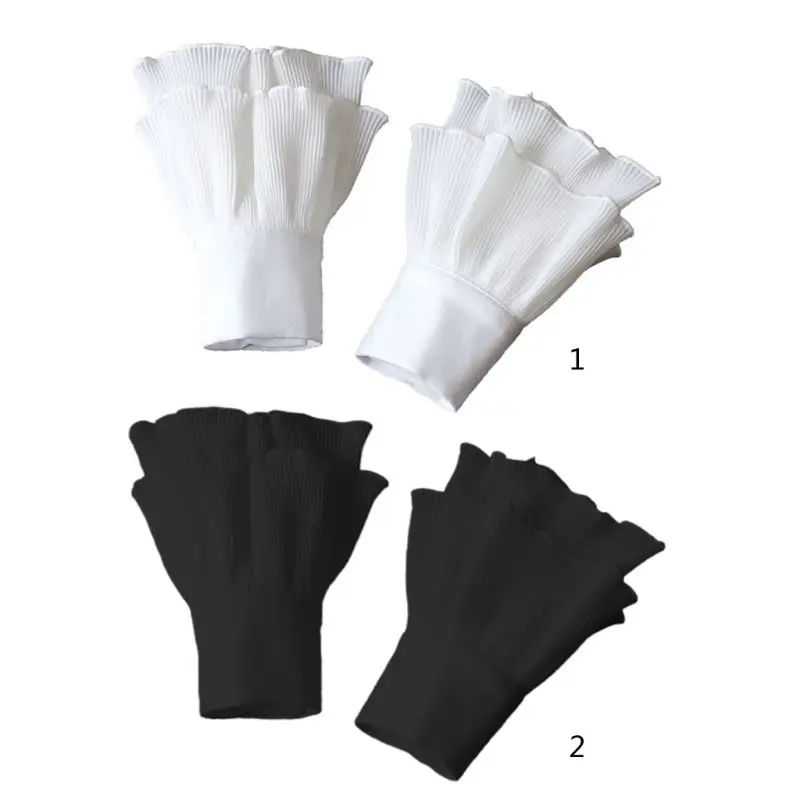 Японские Женские многослойные ребристые полосатые манжеты с роговыми манжетами