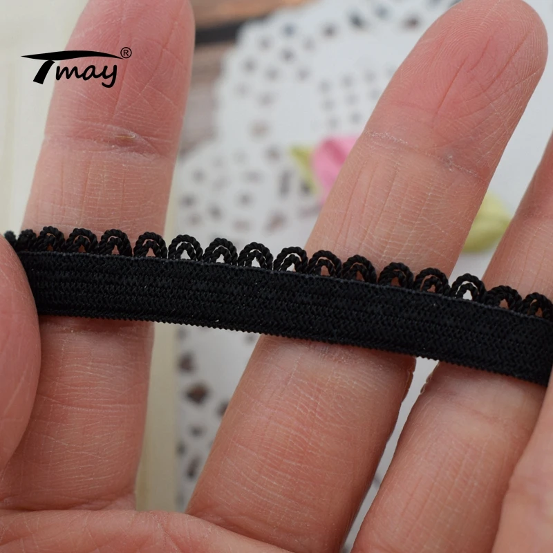 Черные эластичные ленты #1711 тонкие и гладкие резинки для брюк нижнее белье