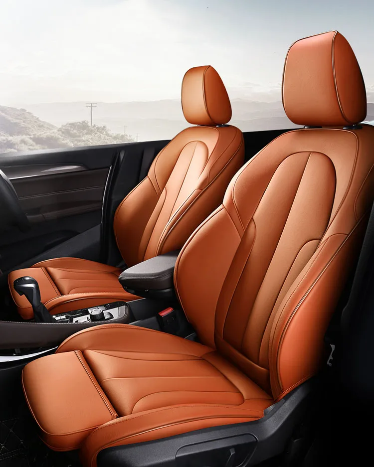 Custom car Seat Covers set leather full set for BMW x5 x6 z4 e53 e70 e71 e72 e85 e86 e89 f15 Car Accessories pink orange brown