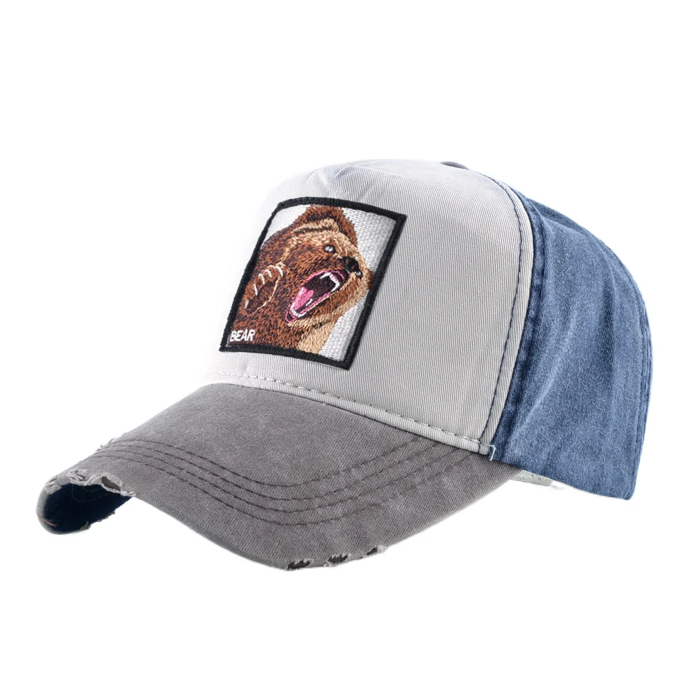 

Бейсболка с вышивкой в виде мультяшного медведя, женская и Мужская Регулируемая Кепка, Спортивная уличная Кепка с солнцезащитным козырьком...