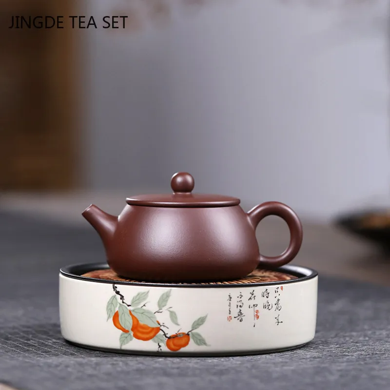 Yixing Retro tea pots Purple Clay Teapot Raw ore Zhu Mud Flat cover Stone scoop Kettle Handmade Customized Tea set 170ml