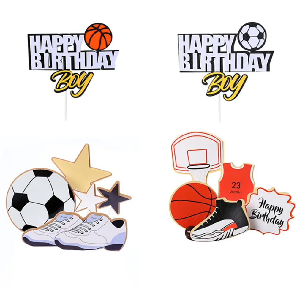 1 шт. спортивный Топпер для торта С Днем Рождения баскетбольный мяч Футбольная