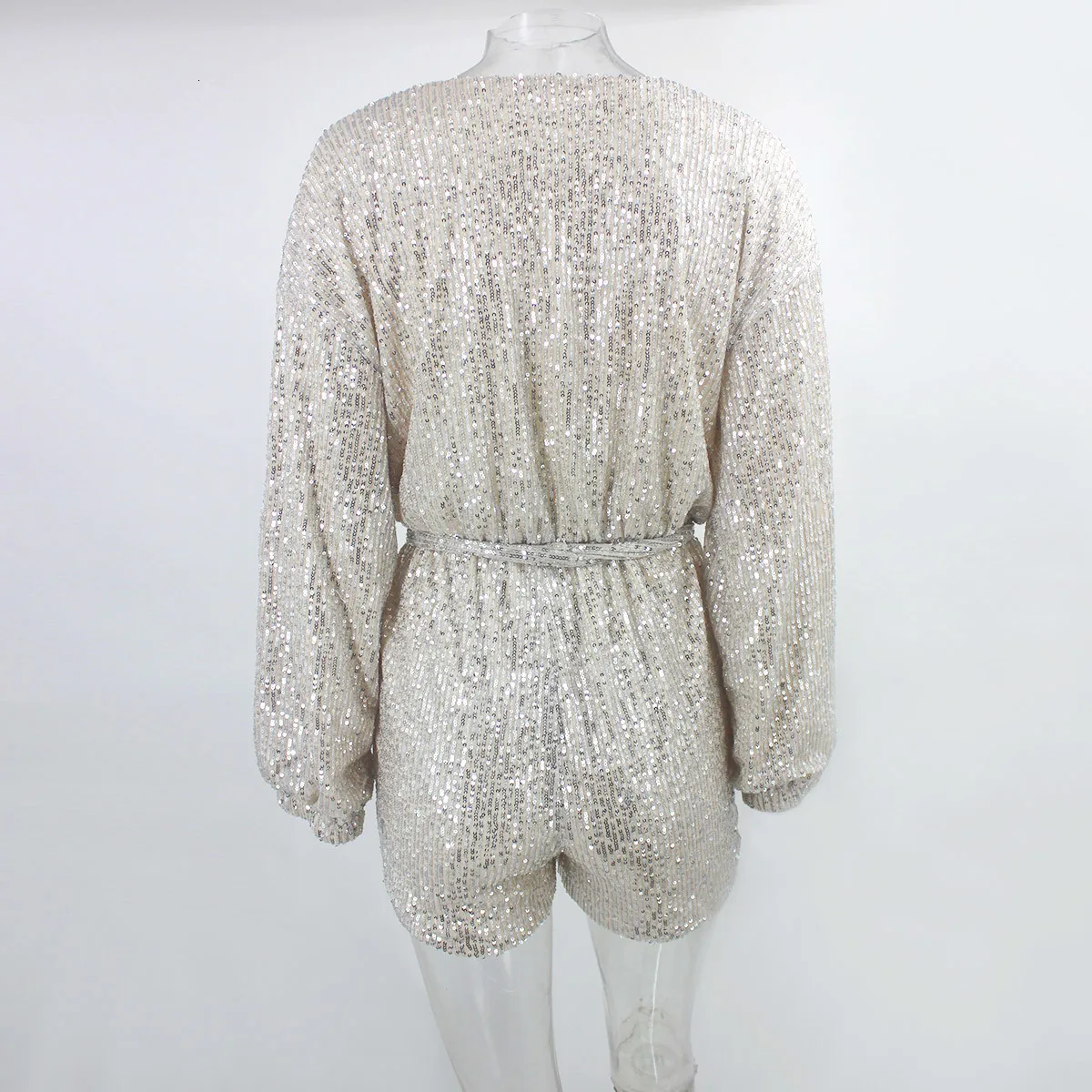 Feditch Off Shoulder Sequined Sexy Jumpsuit Women Club Wear Party Playsuit Gold Elegant Female Glitter Playsuit New Rompers