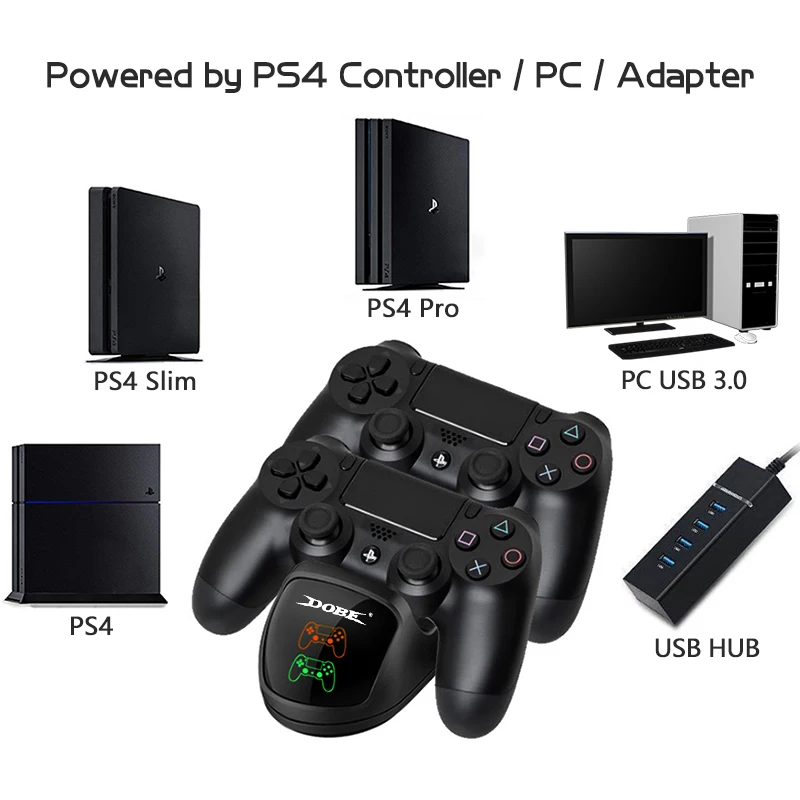 Док станция Data Frog для контроллера PS4 2 USB порта|Зарядные устройства| |