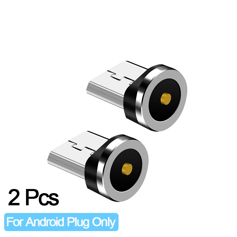 2Pcs Plug For Micro Круглый Магнитный кабель штекер 8 Pin type C Micro USB C вилки Быстрая зарядка Телефон Магнит зарядное устройство разъем для iPhone(только Магнитная застёжка - Цвет: 2Pcs Plug For Micro