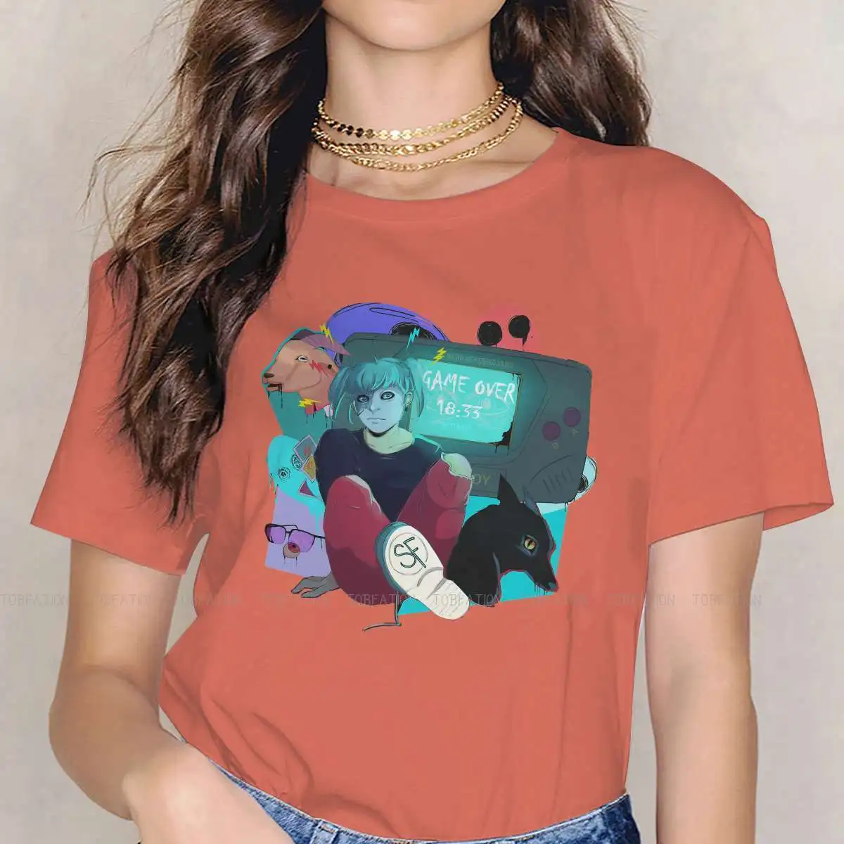 

Sally Face Horror Mystery Puzzle Game TShirt for Woman Girl 18 33 Casual Tee T Shirt 4XL New Design Loose