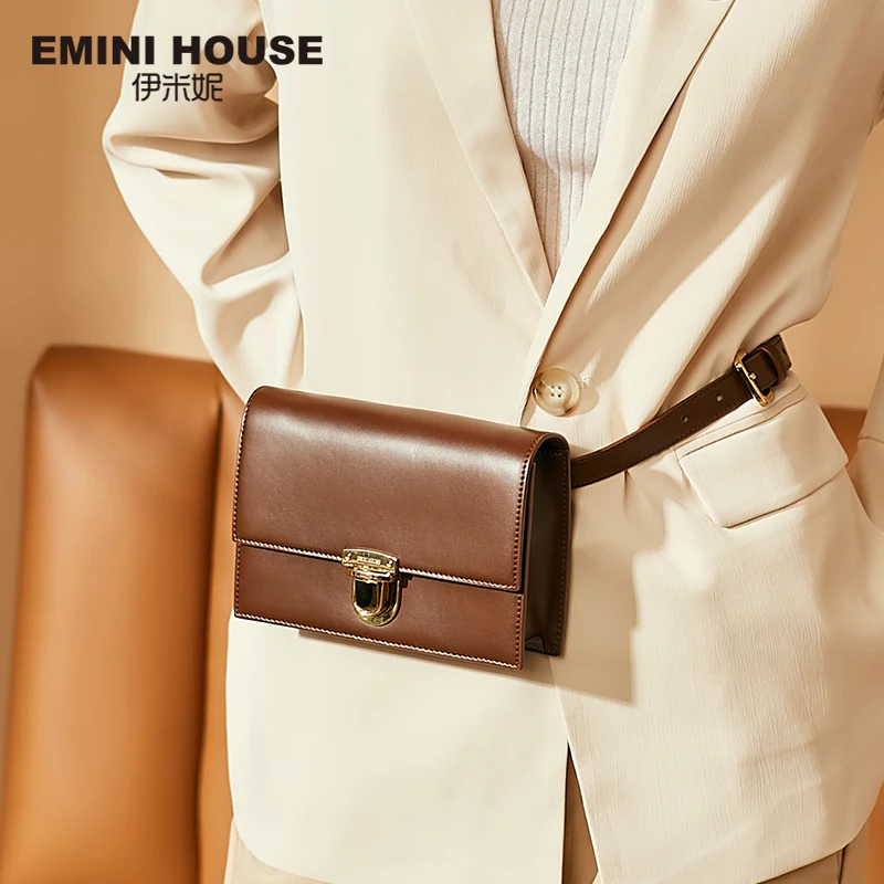 Сумки на пояс EMINI HOUSE с замком сумки через плечо из спилка для женщин роскошные