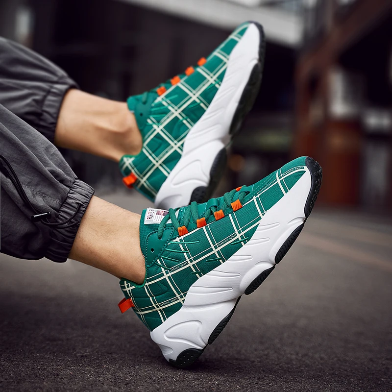 

New Couple Outdoor Sports Running Shoes, Mesh Breathable Increased Running Shoes, Non-Slip Ladies Leisure lace-Up Sneakers