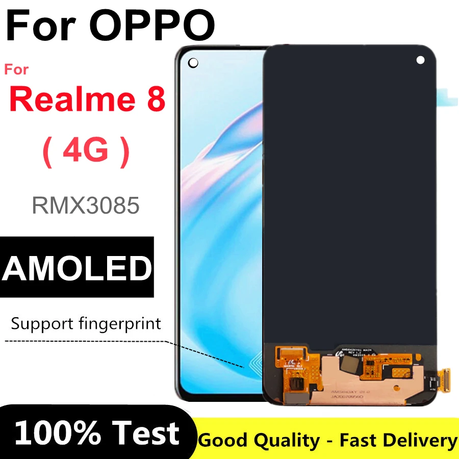 

ЖК-дисплей 6,4 дюйма AMOLED для Oppo Realme 8 RMX3085