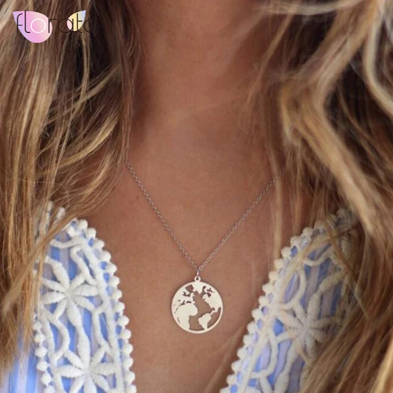 Многослойное украшение на шею в карта кулон ожерелье для женщин Золотой Крест