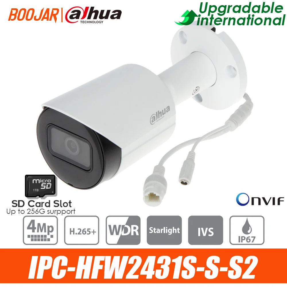Dahua 4MP ip камера IPC HFW2431S S S2 Starlight WDR IR Bullet сетевая с поддержкой POE|Камеры