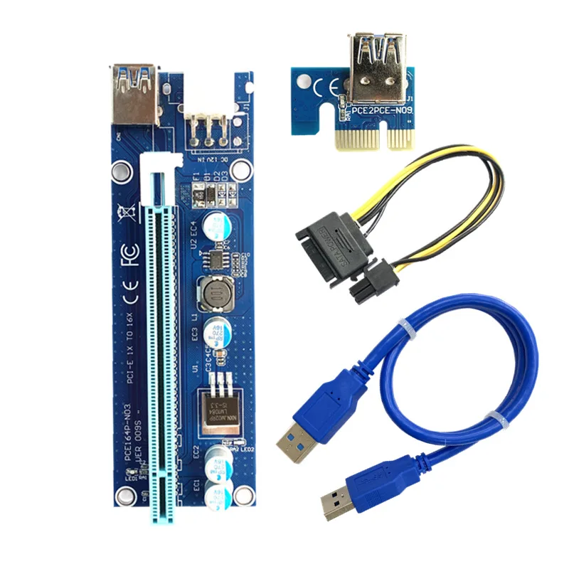 Переходная карта VER008C USB 3 0 PCI PCIE PCI-E 1X до 16X адаптер Райзера 60 см 008C со светодиодом