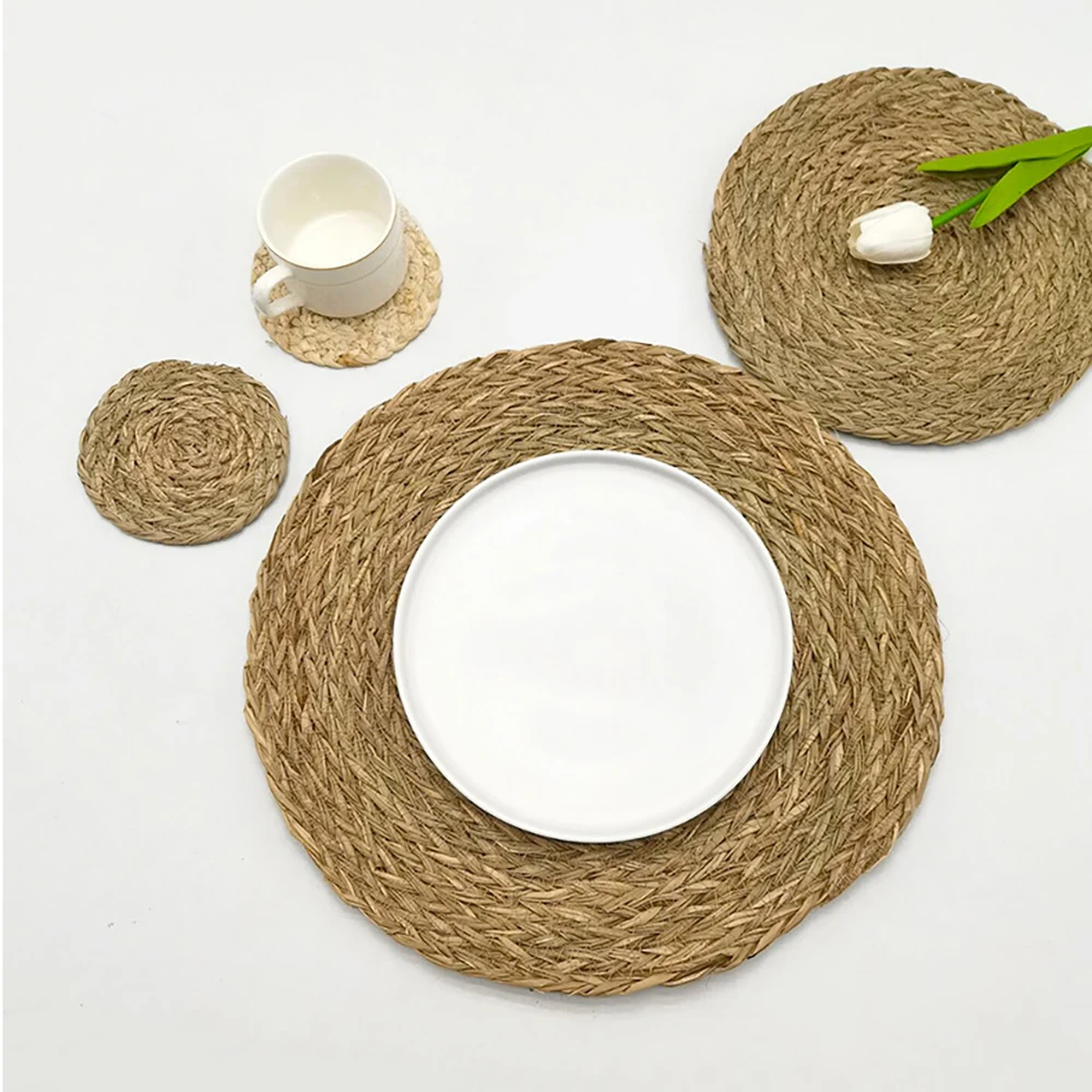 Скатерть из натурального водостойкого гиацинта ручной работы скатерть круглый