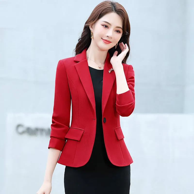 

New Spring and Autumn Small Suit Jacket Women Short Style Slim Long-sleeved Temperament Small Suit Jacket