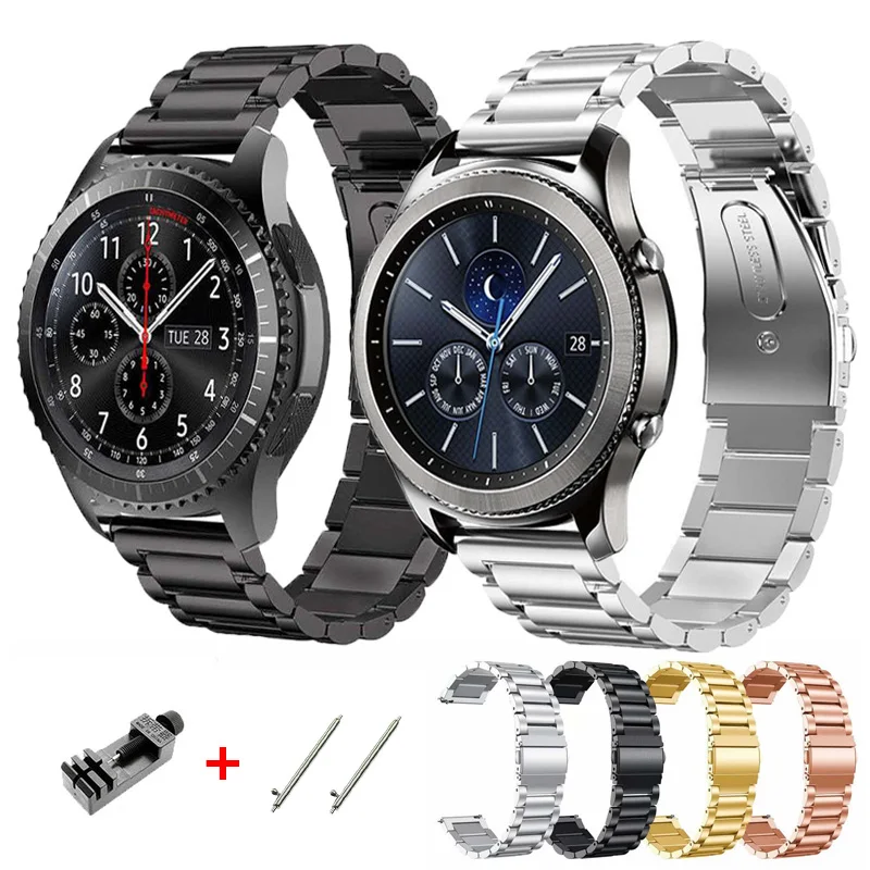

Ремешок для часов Samsung Galaxy Watch 42 мм 46 мм, браслет из нержавеющей стали для active2 44 мм/watch 3 45 мм 41 мм для huawei watch gt2, 22 мм 20 мм