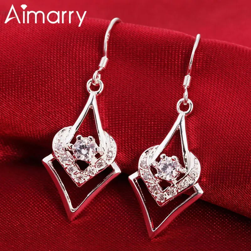 

Aimarry 925 Sterling Silver Heart-Shaped AAA Zircon Pendant Earring For Women Party Engagement Gifts Wedding Fashion Jewelry