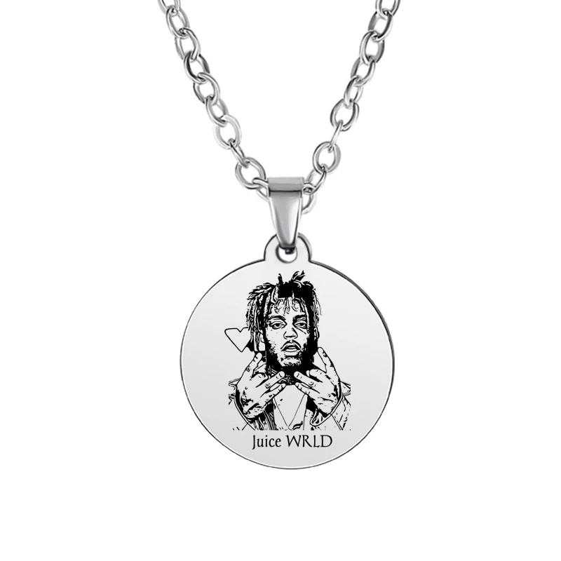 Американский хип-хоп певец сок WRLD ожерелье из нержавеющей стали круглый кулон